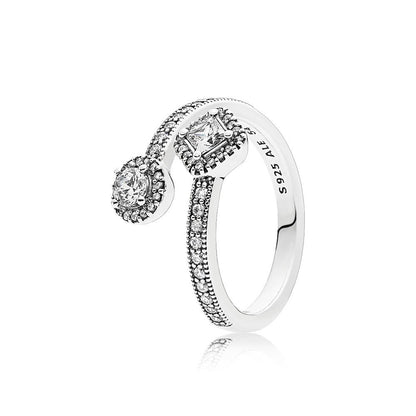 Elegant S925 Hollow Silver Ring for Women (191031CZ)