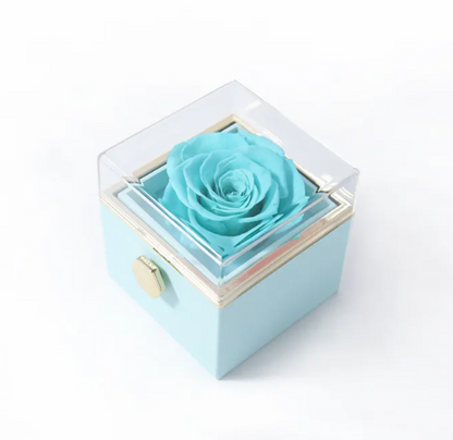 Elegant Rotating Rose Jewelry Box