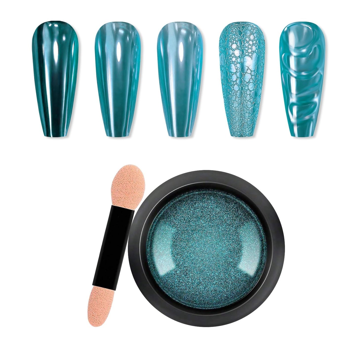Chrome Nail Powder Mirror Holographic Nail Glitter Metallic Chrome Powder Reflective Glossy Nail Powder Pigment Manicure for Nail Art DIY Decoration (09)
