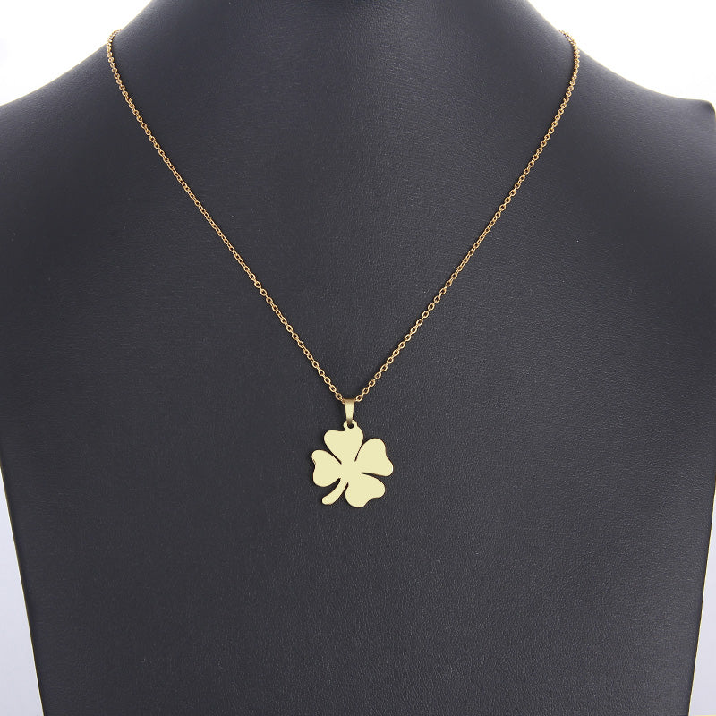 Minimalist Stainless Steel Four-Leaf Clover Necklace