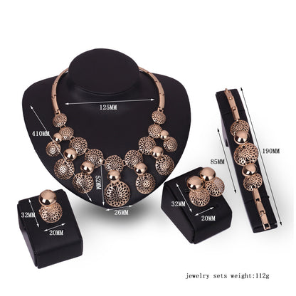 Korean Style Bride Jewelry Set - Alloy 4-Piece Collection