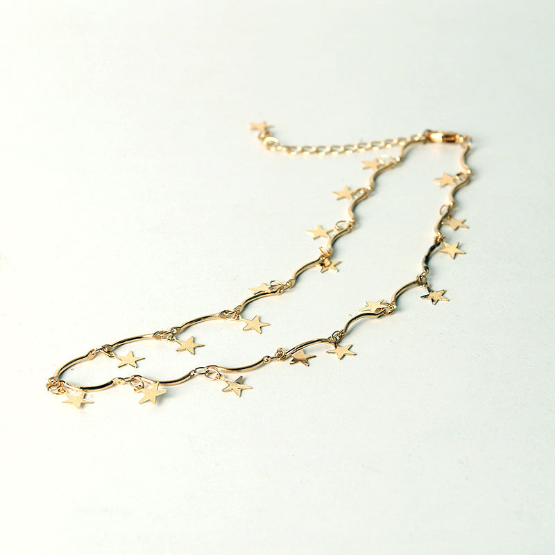 Minimalist Star Pendant Choker Necklace for Women