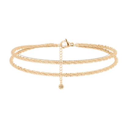 Double Layer Sparkling Anklet