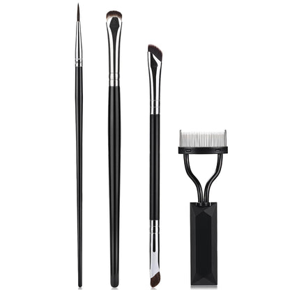 4 Pieces Eyelash Comb Separator Crescent Eyeliner Brush Fine Angled Eyeliner Brush Eyebrow Brush Ultra Thin Liner Brush Eye Makeup Tool