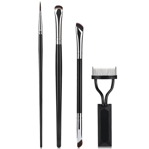 4 Pieces Eyelash Comb Separator Crescent Eyeliner Brush Fine Angled Eyeliner Brush Eyebrow Brush Ultra Thin Liner Brush Eye Makeup Tool