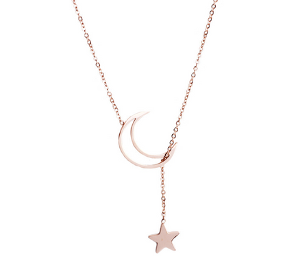 Star and Moon Necklace, Choker Chain