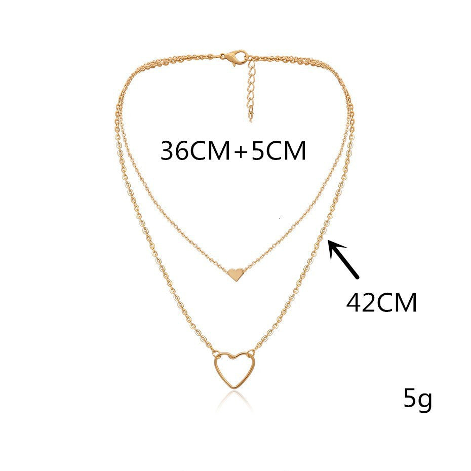 Layered Heart Pendant Necklace for Women - Fashionable Design