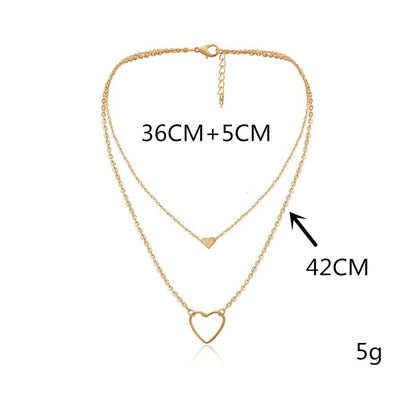 Layered Heart Pendant Necklace for Women - Fashionable Design