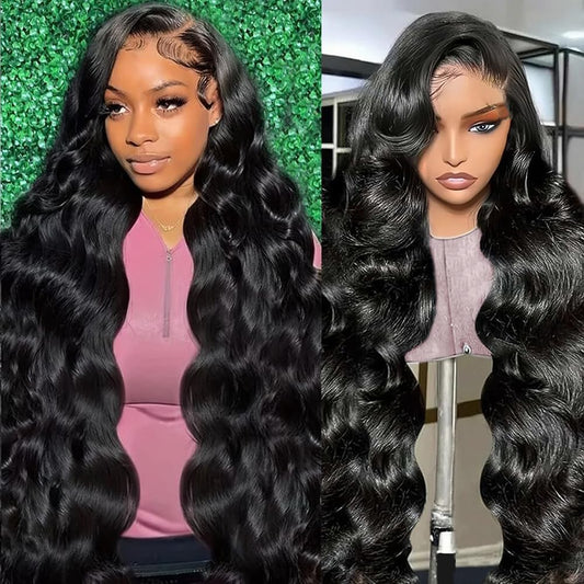 Body Wave Lace Front Wigs Human Hair 26 inch 180% Density 13x4 HD Transparent Lace Frontal Wigs Human Hair Pre Plucked With Baby Hair Human Hair Lace Front Wigs Body Wave Glueless Wig Natural Color