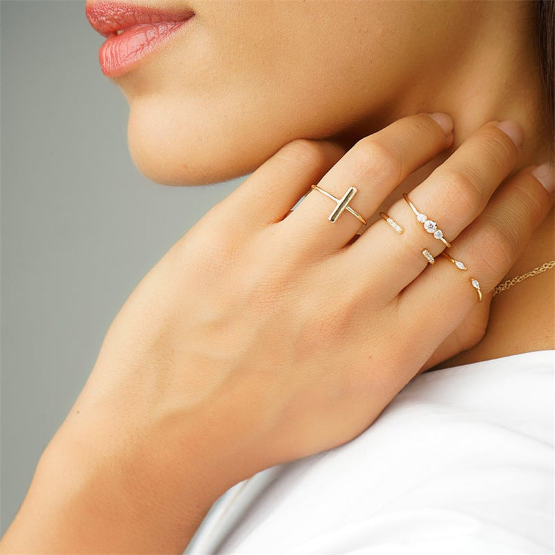 S925 Silver Adjustable Ring with Zirconia for Women