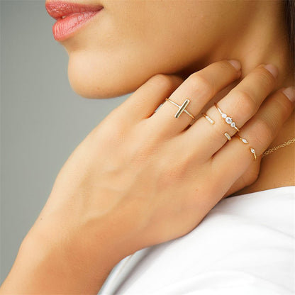 S925 Silver Adjustable Ring with Zirconia for Women