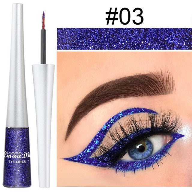 16 Colors Waterproof Glitter Eyeliner for Halloween Makeup