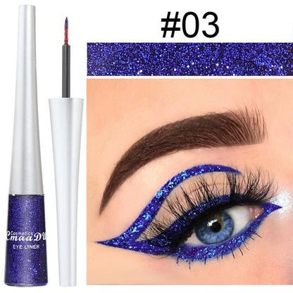 16 Colors Waterproof Glitter Eyeliner for Halloween Makeup