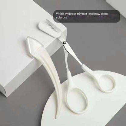 Korean Style Pink Eyebrow Scissors with Comb Tool
