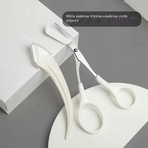 Korean Style Pink Eyebrow Scissors with Comb Tool