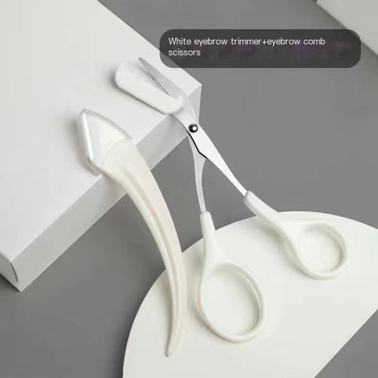 Korean Style Pink Eyebrow Scissors with Comb Tool