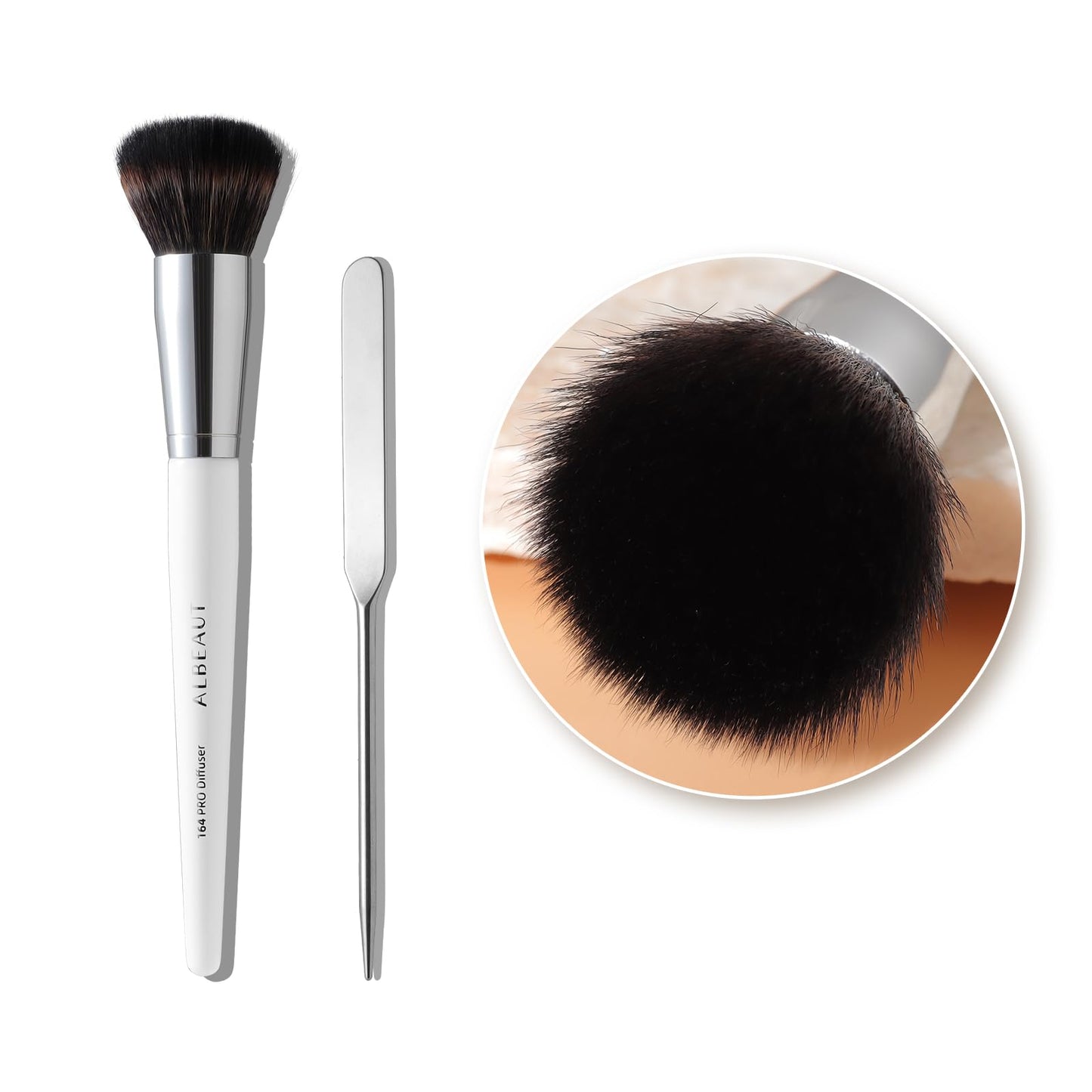 Albeaut Kabuki Duo Fiber Stippling Bronzer Brush Contour Powder Foundation Highlight Makeup Brushvegan