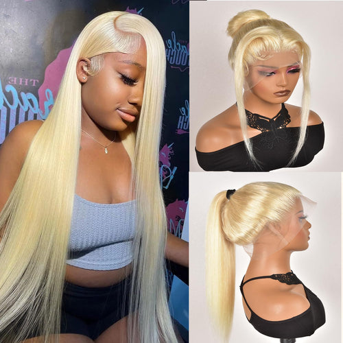 Alididi 613 Lace Front Wig Human Hair 613 360 Lace Front Wigs Human Hair 200% Density Blonde Wig Human Hair Full Straight Human Hair Wigs Pre Plucked Blonde Lace Front Wigs Human Hair 34Inch