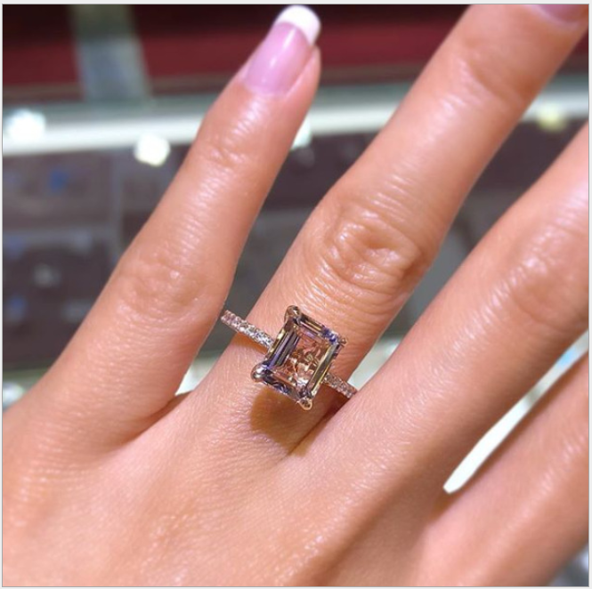 Rose Gold Champagne Imitation Diamond Ring
