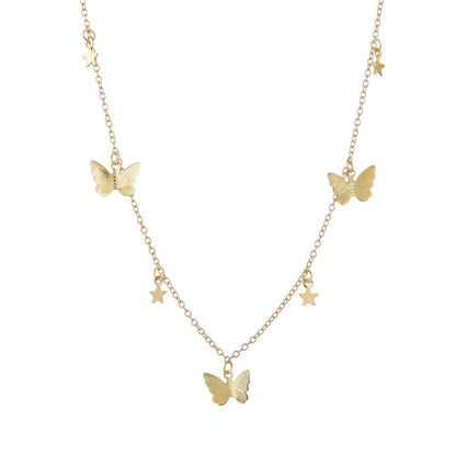 C207 Star Sequin Butterfly Necklace - Romantic Style