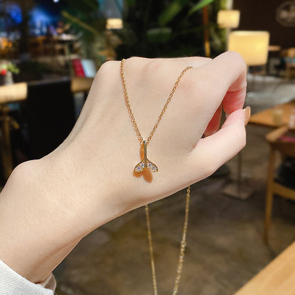 Minimalist Titanium Steel Pearl Heart Pendant Necklace