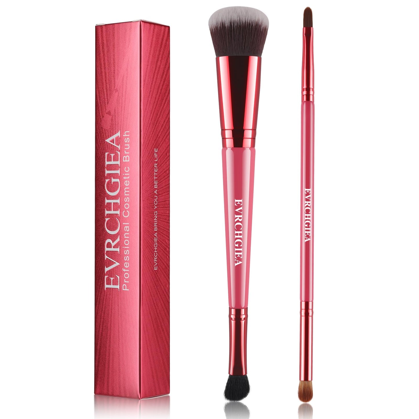 EVRCHGIEA Blending Contour Brush for Makeup Foundation Contour Concealer Brush Set Foundation Brush for Liquid Makeup Cream Dual Sided Makeup Brushes Good for Travel