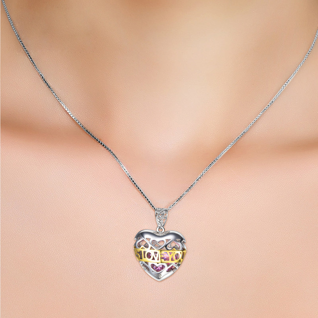 Heart Necklace for Women with Chain Pendant