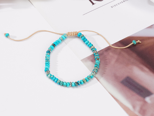 Woven Stone Bead Bracelet Jewelry