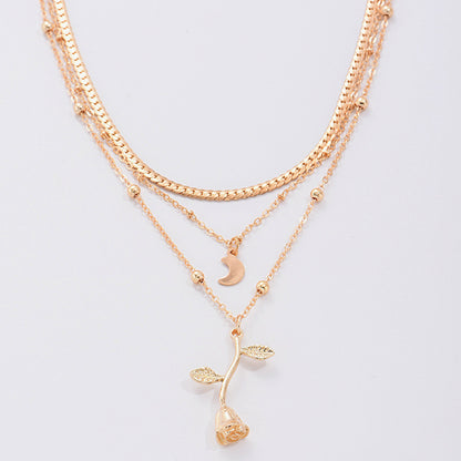 Bohemian Multi-Layer Rose Necklace for Ladies