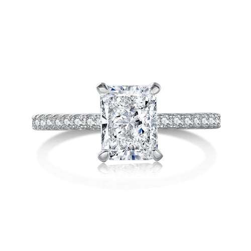 S925 Sterling Silver Geometric Ring with Zirconia