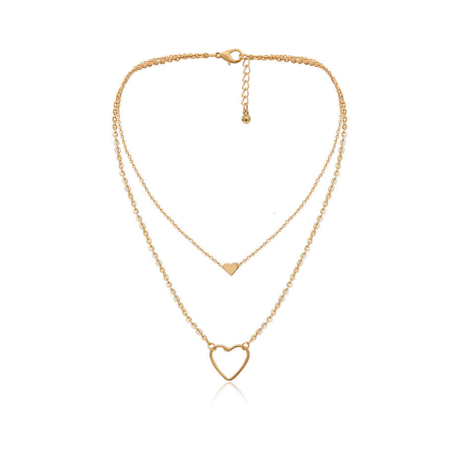 Layered Heart Pendant Necklace for Women - Fashionable Design