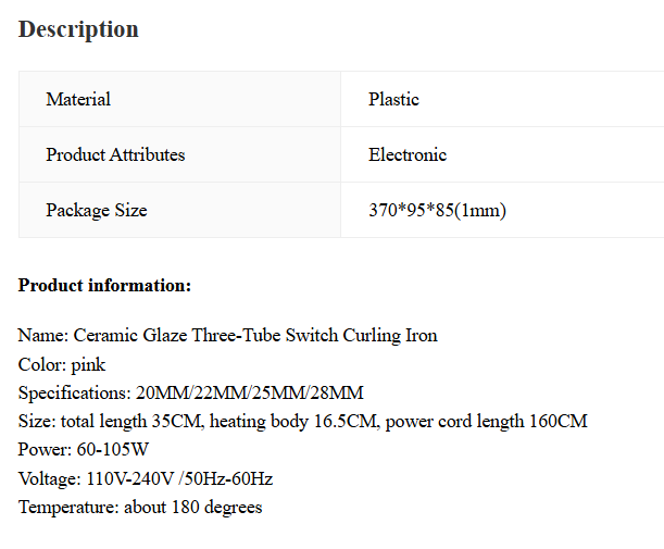 Ceramic Glaze Egg Roll Three Stick Curling Iron