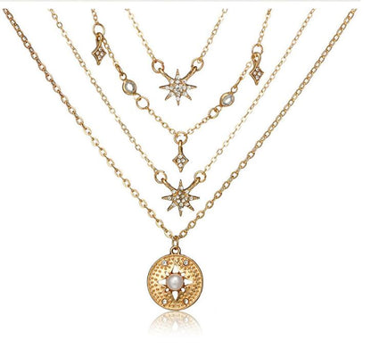 Fashionable Multi-Layer Star Pendant Necklace