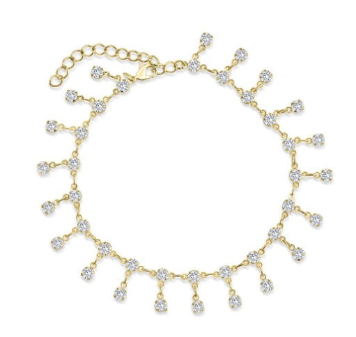 Chic Simple Beaded Anklet with Tassel and Pendant