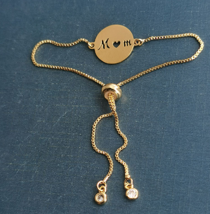 18K Gold Plated Mother's Circle Bracelet Pendant (One Piece)