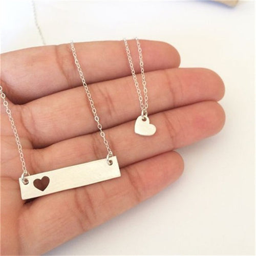 Heart Mother-Child Chain, Heart Clavicle Necklace