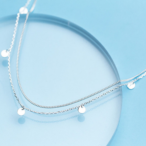Double Layer Disc Pendant Necklace