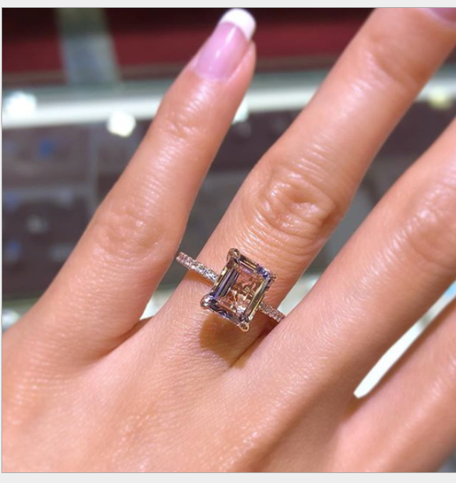 Rose Gold Champagne Imitation Diamond Ring