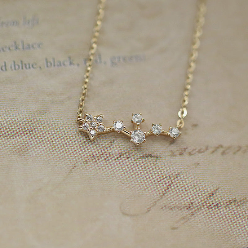 Starry Sky S925 Sterling Silver Heart Necklace for Girls