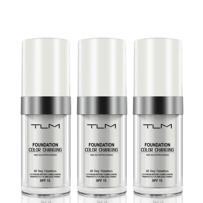 3PCS TLM Concealer Cover Cream Flawless Colour Changing Warm Skin Tone Foundation Makeup Base Nude Face Liquid Cover Concealer
