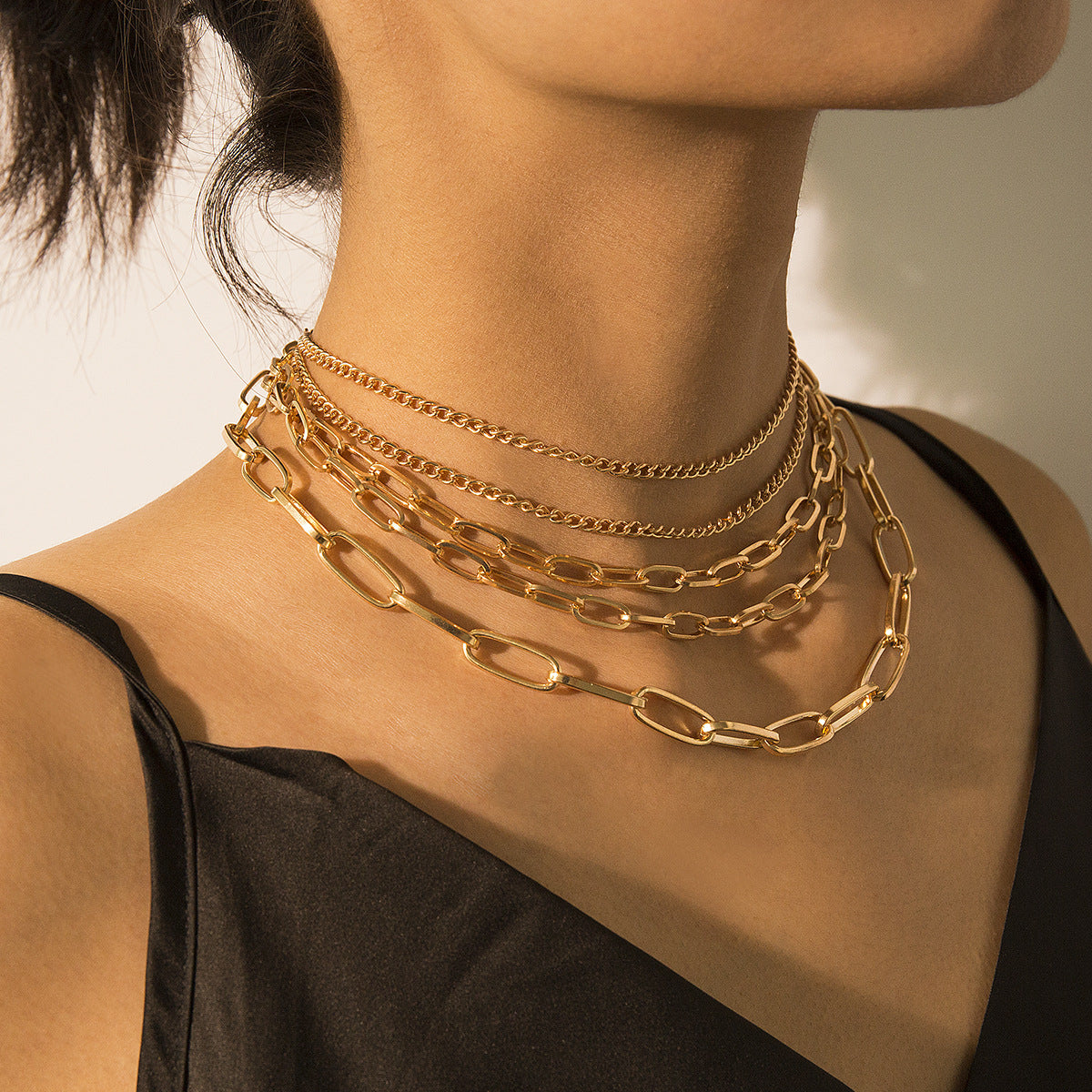 Layered Chain Necklace - Vintage Punk Style for Women