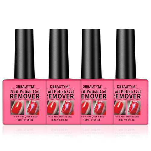 4 Pack Gel Nail Polish RemoverGel Polish Remover For Nails In 1-5 Mins - Quick & Easy Gel Polish Remover Gift Set- Dont Hurt Nails Professional Non-Irritating Nail Polish Gel Remover - 0.5 Fl Oz