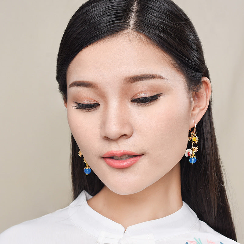 2020 Asymmetric Plum Blossom Design Earrings for Women