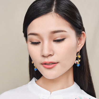2020 Asymmetric Plum Blossom Design Earrings for Women
