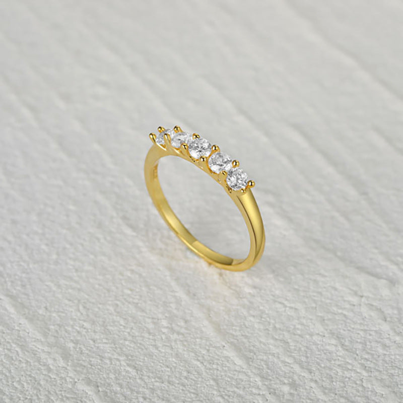 S925 Silver Classic Single Row Diamond Fashion Ring
