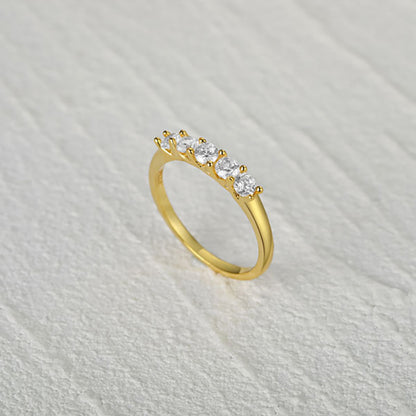 S925 Silver Classic Single Row Diamond Fashion Ring