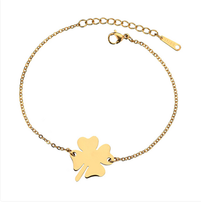 Four Leaf Clover Stainless Steel Bracelet