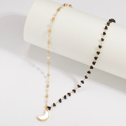 Women's Pearl Bead and Crystal Chain Bracelet