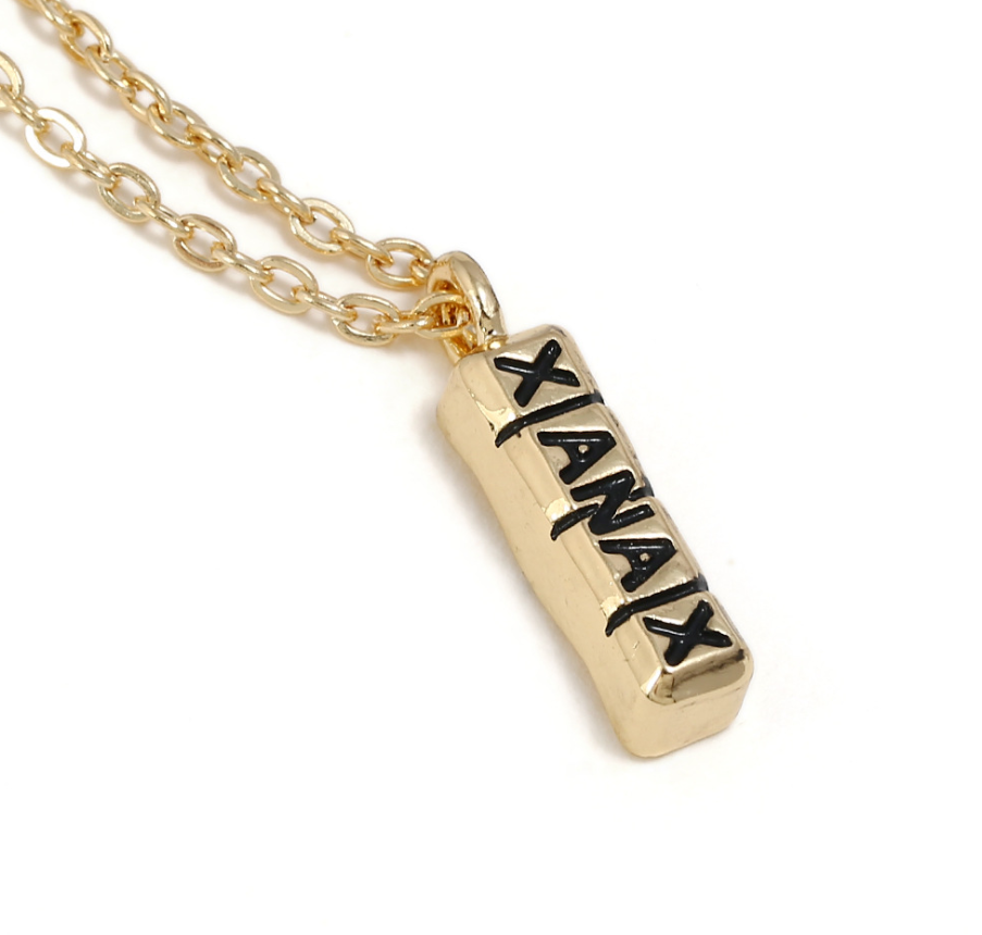 Pill Letter Necklace with Alloy Pendant