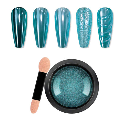 Chrome Nail Powder Mirror Holographic Nail Glitter Metallic Chrome Powder Reflective Glossy Nail Powder Pigment Manicure for Nail Art DIY Decoration (09)